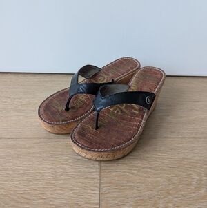 Sam Edelman Platform Wedge Thong Sandals – Black, Women's 6